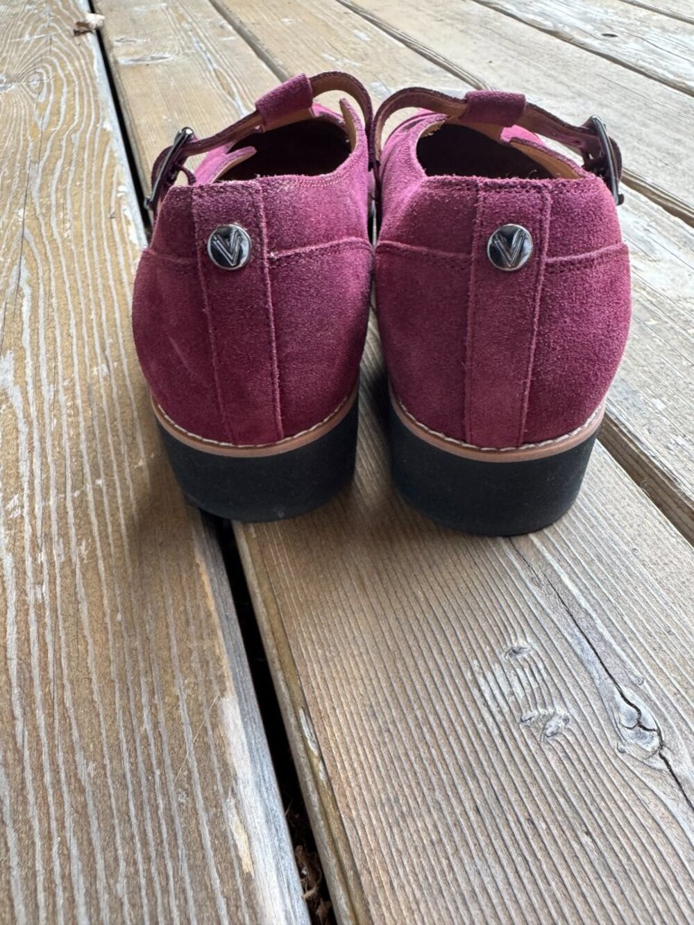 Vionic Carmen T-Strap Port Wine Colored Suede Loafers in Women's 8.5/EU 39 - Picture 10 of 16